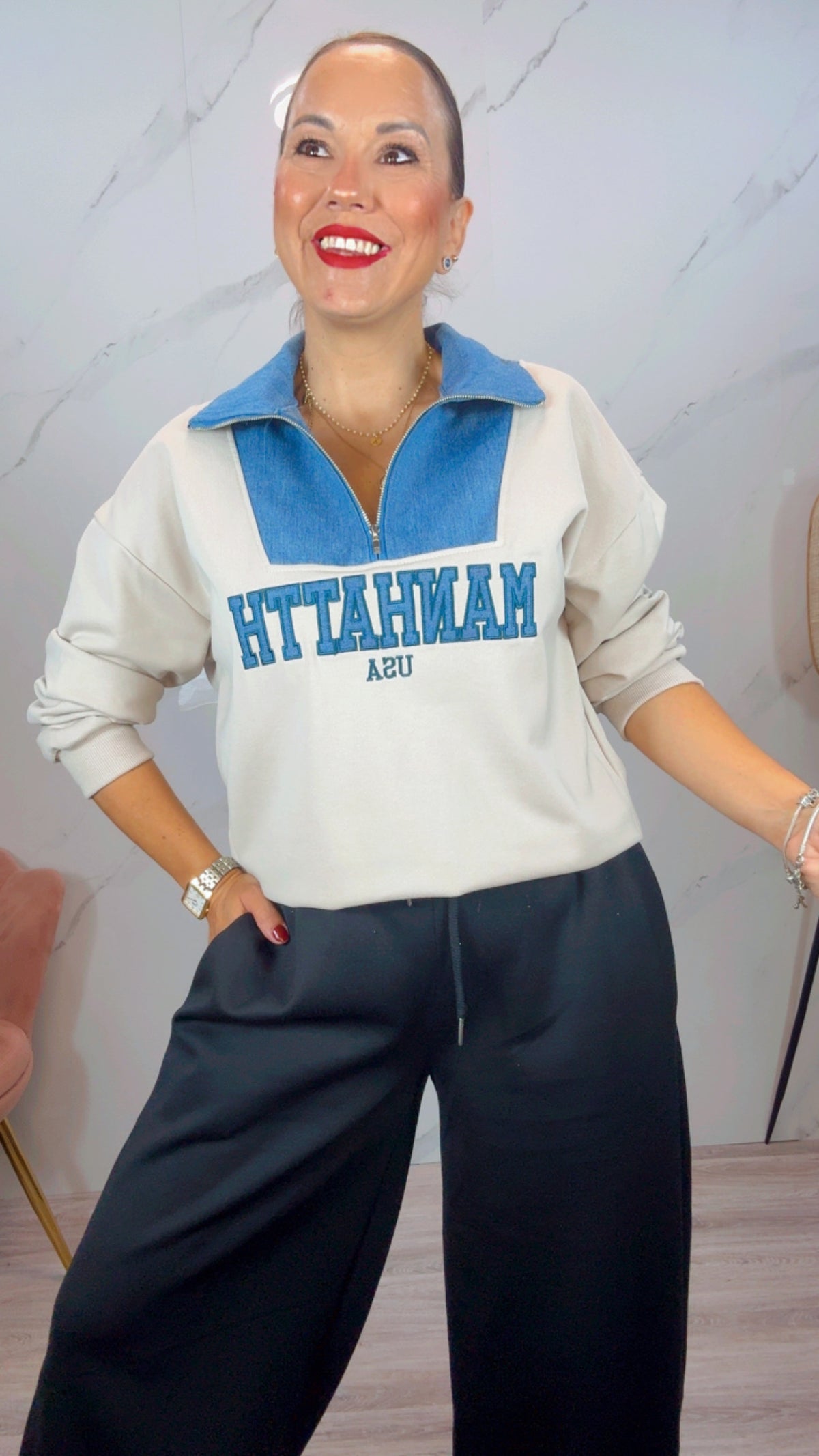 Sudadera Manhattan Marfil