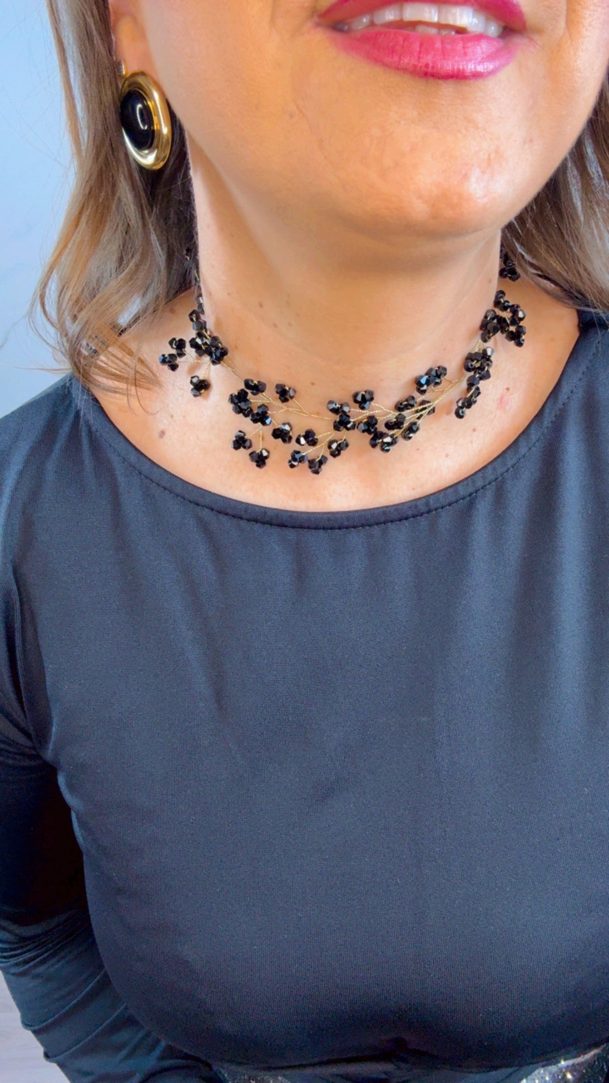 Choker Piedras Negro