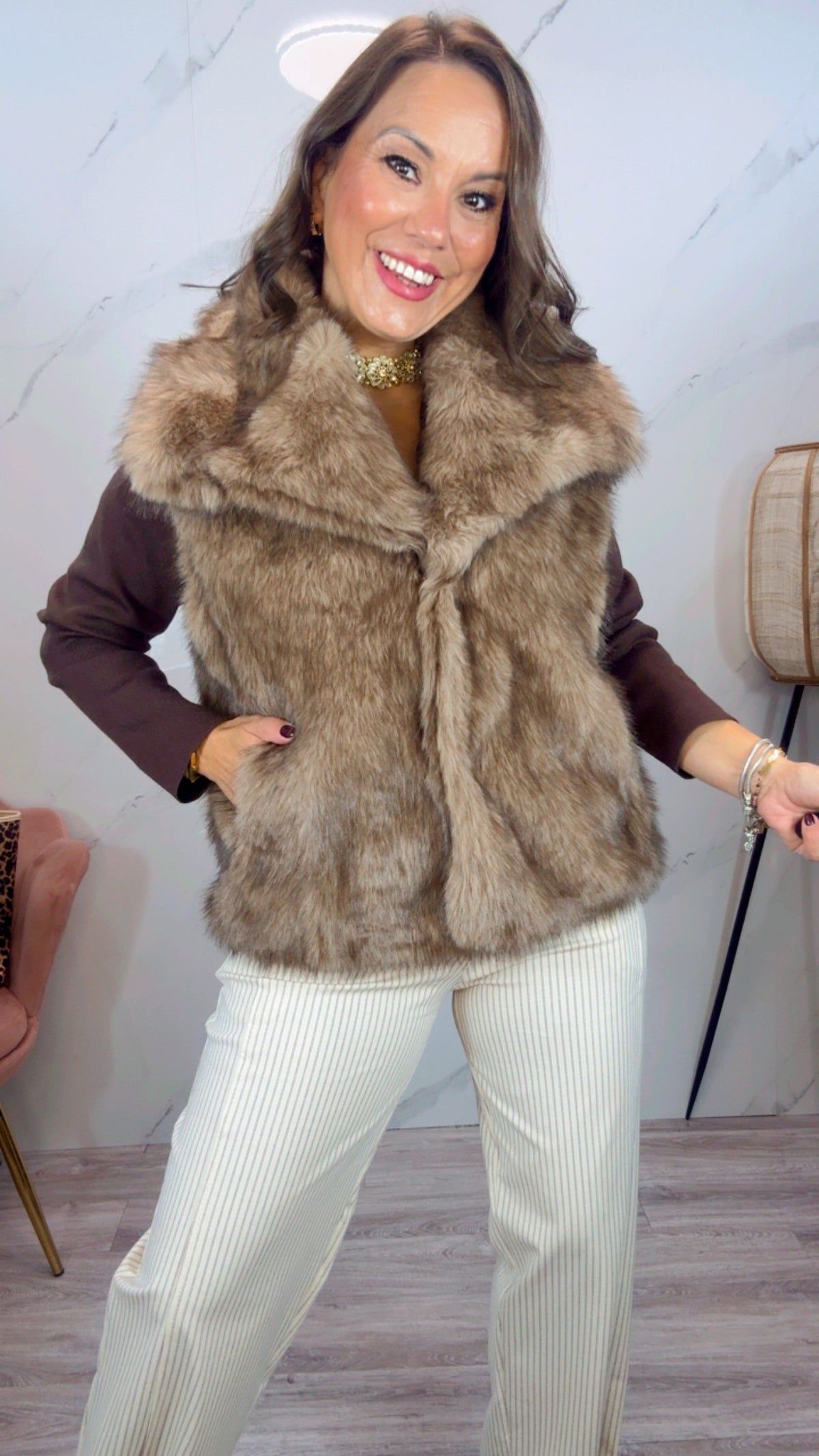 Chaleco de Pelo Camel