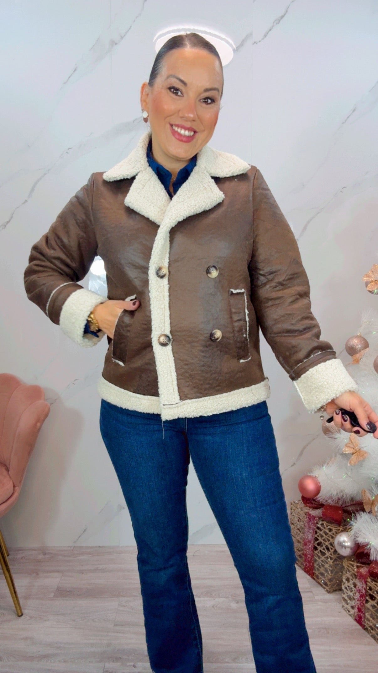 Chaqueta Aviador Marrón