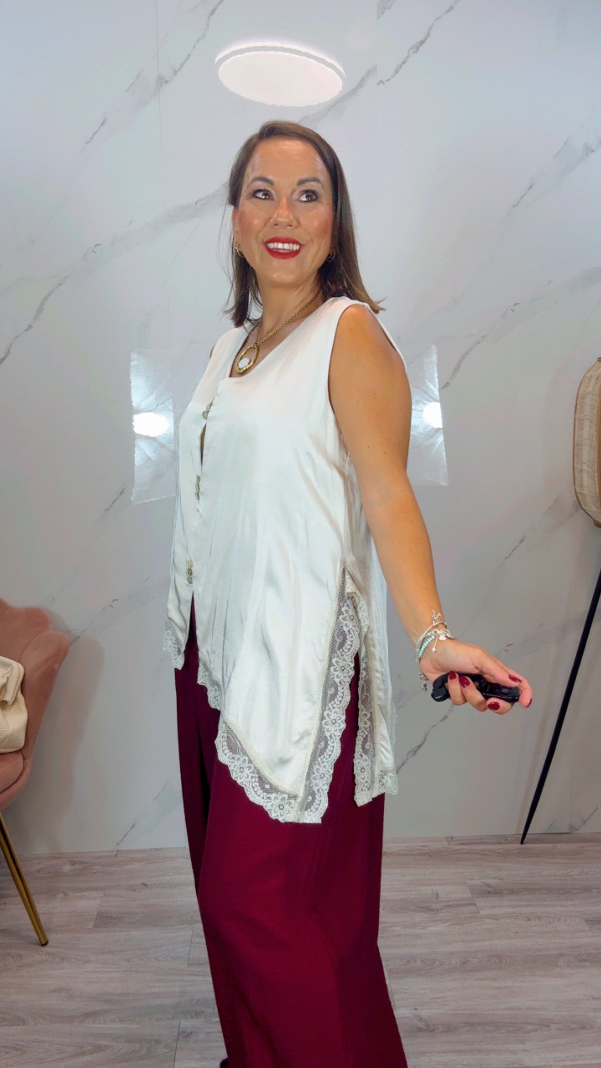 Top Lencero Marfil