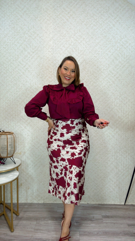 Falda Vaca Burdeos