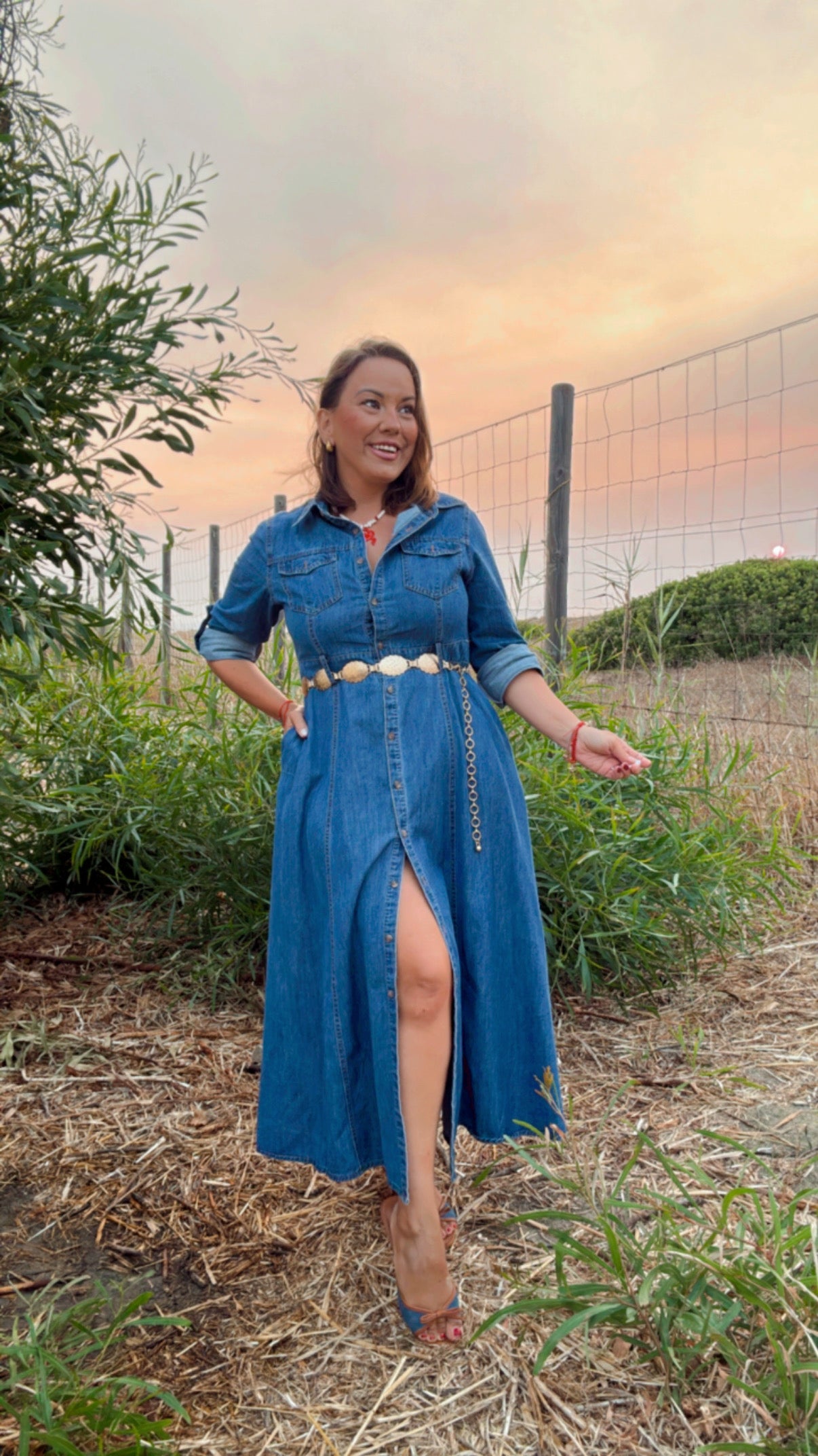 Vestido Largo Denim