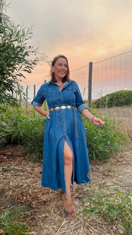 Vestido Largo Denim