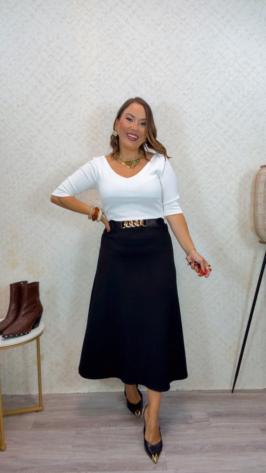 Falda Negra Midi
