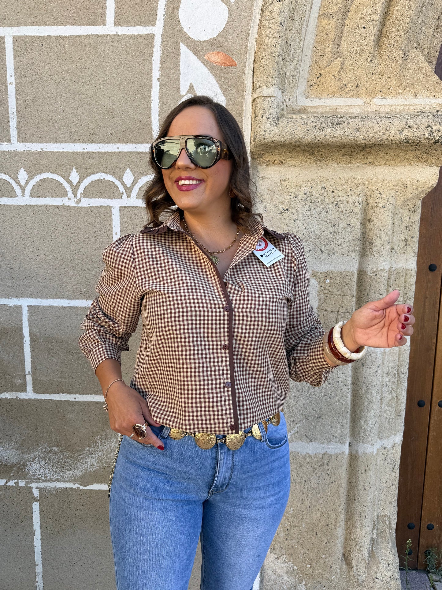 Camisa Cuadros Vichy Marrón