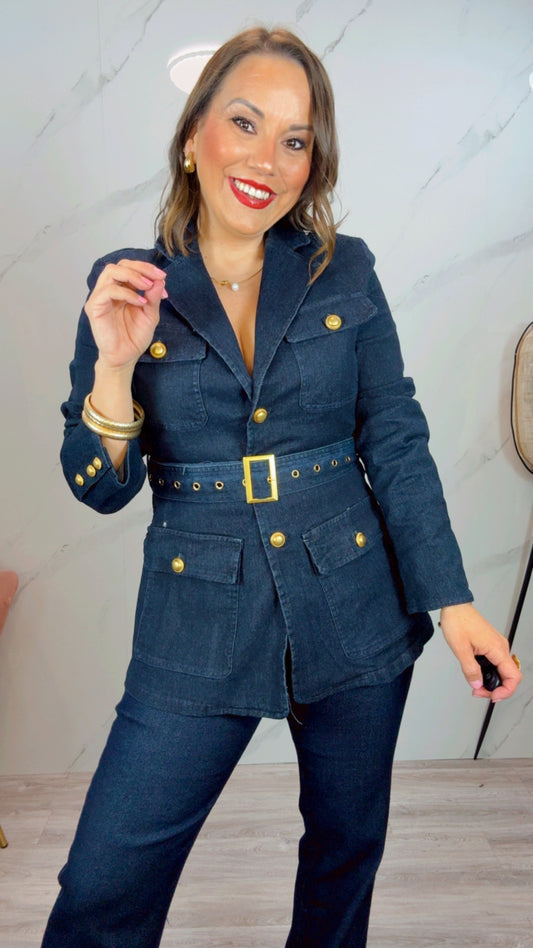 Chaqueta Almirante Denim Oscura