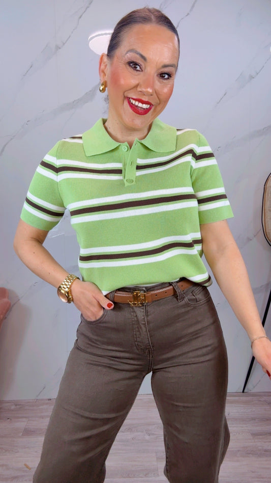 Polo retro verde