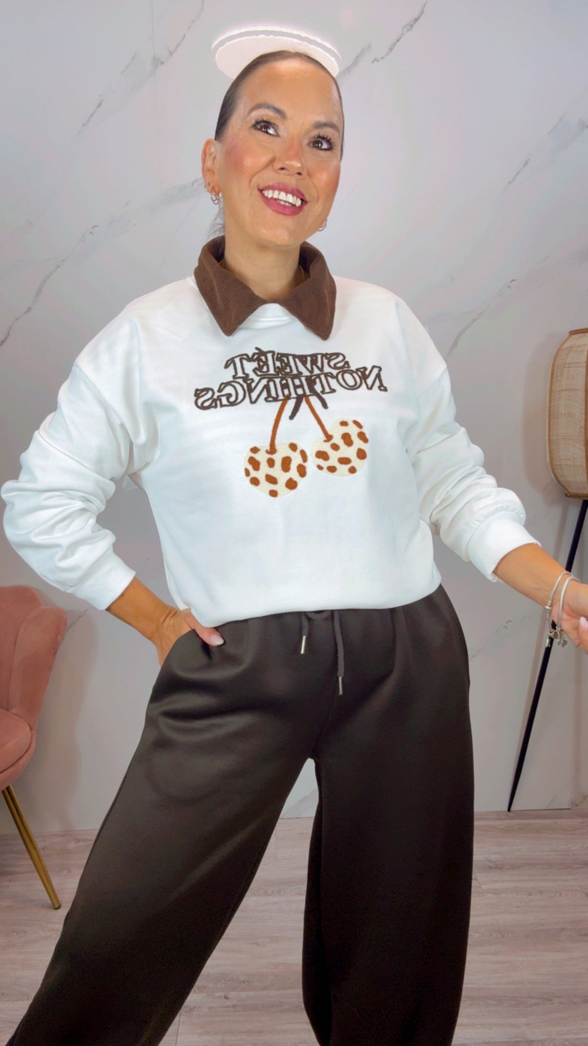 Sudadera Cereza Blanca