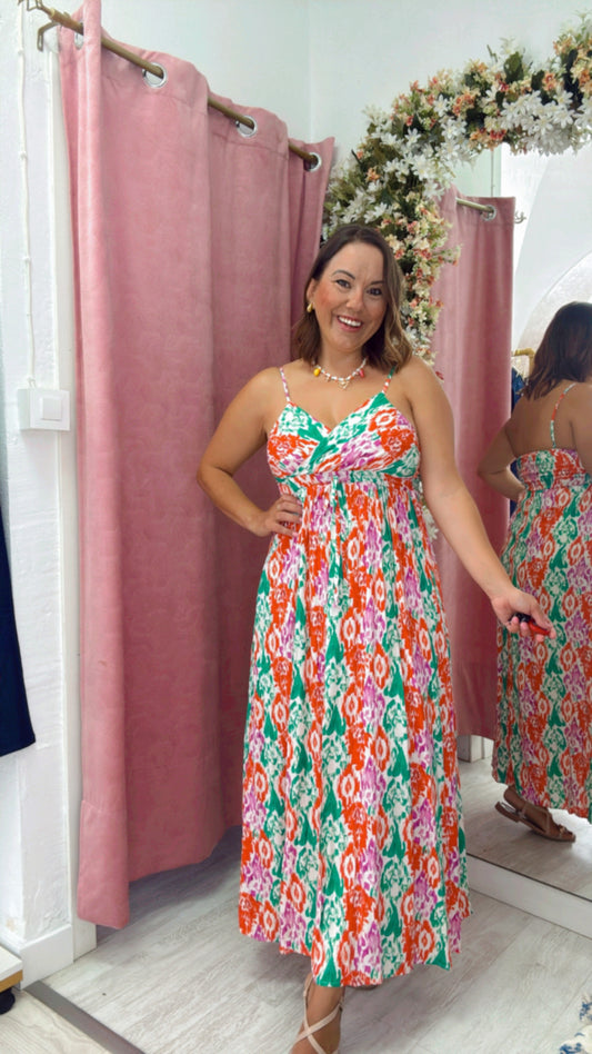 Vestido Acuarela Naranja