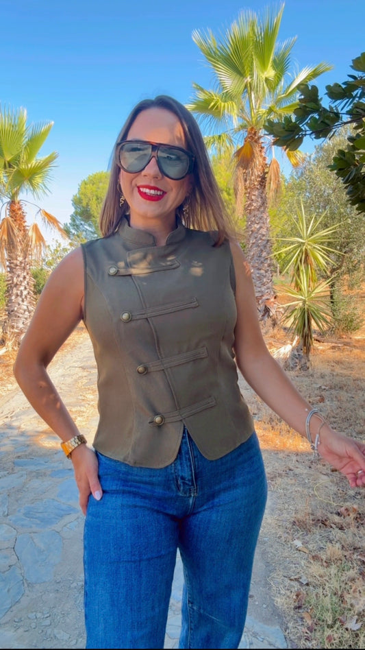 Chaleco Militar Verde Caza