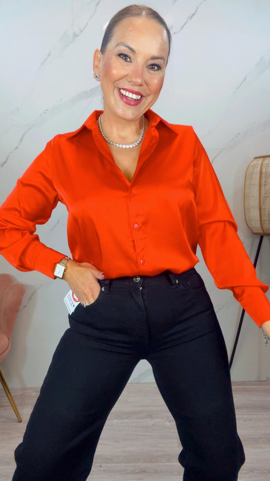 Camisa Satinada Roja