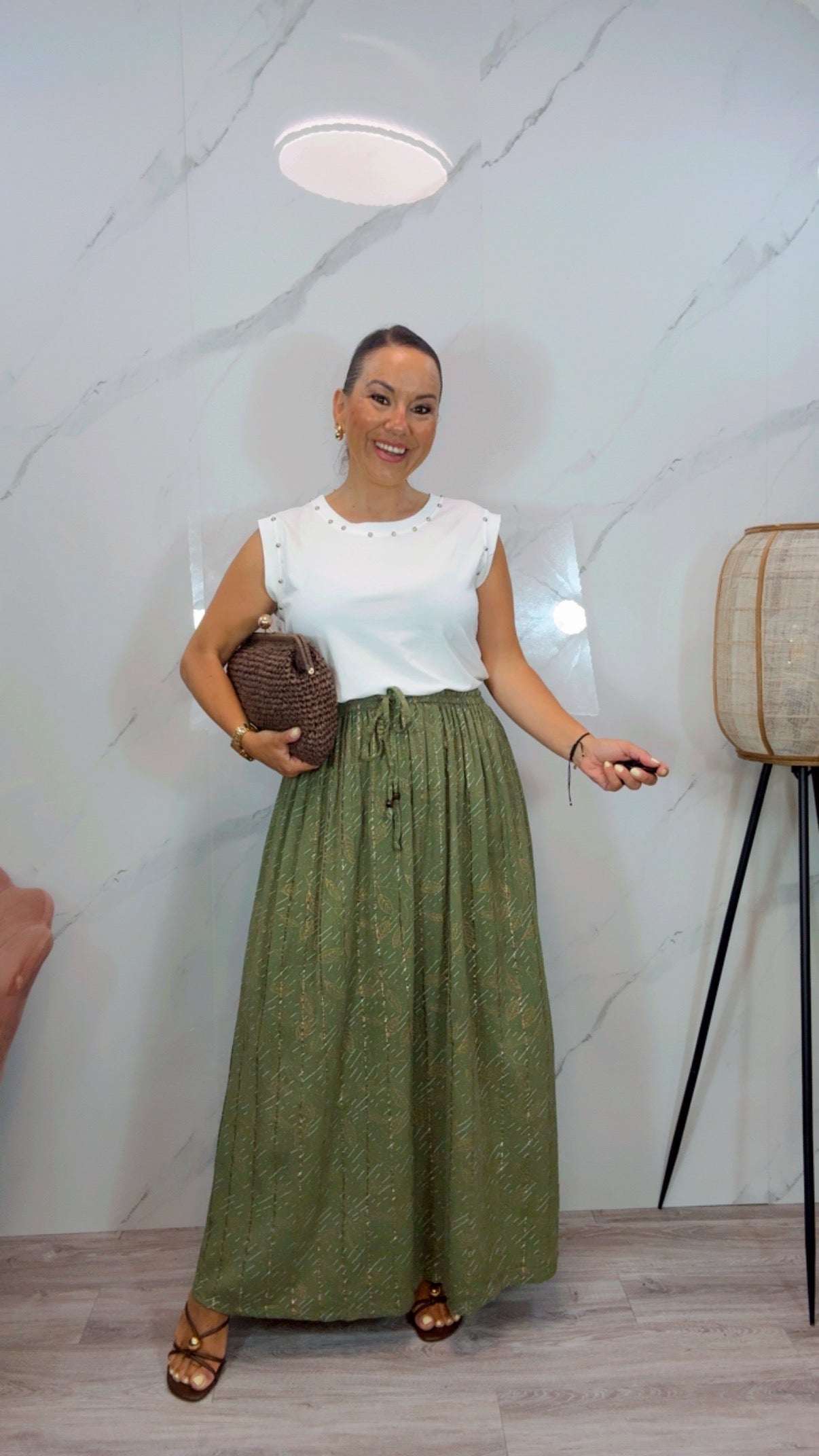 Falda Larga verde caza