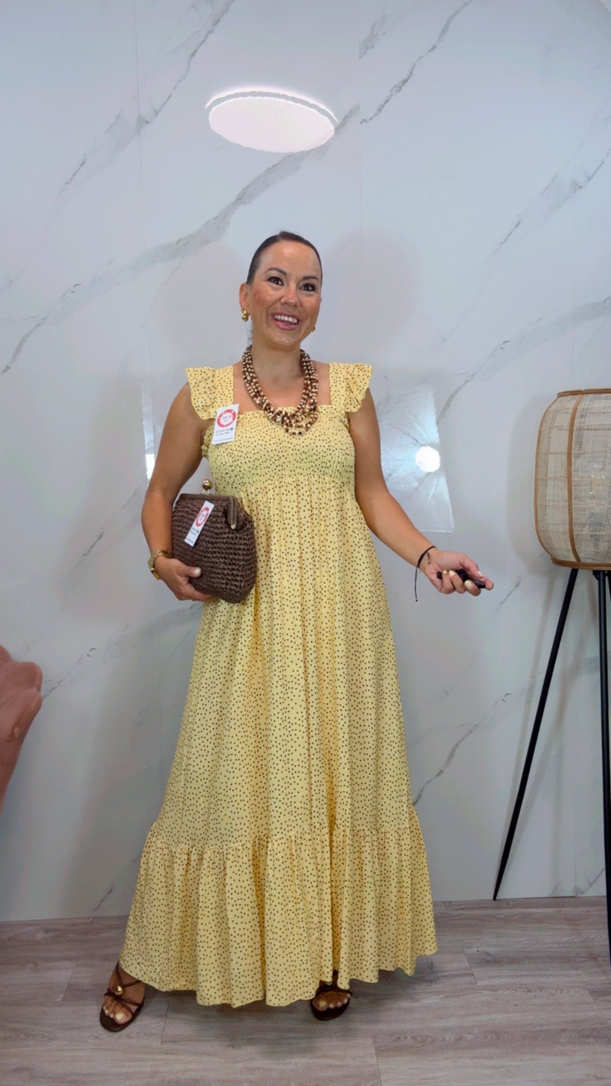 Vestido Topos Amarillo