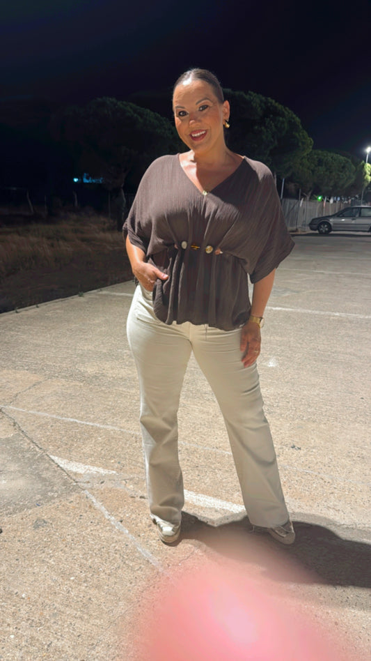 Pantalón Beige Recto