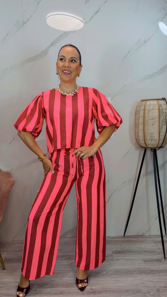 Conjunto Nerea Burdeos y Rosa