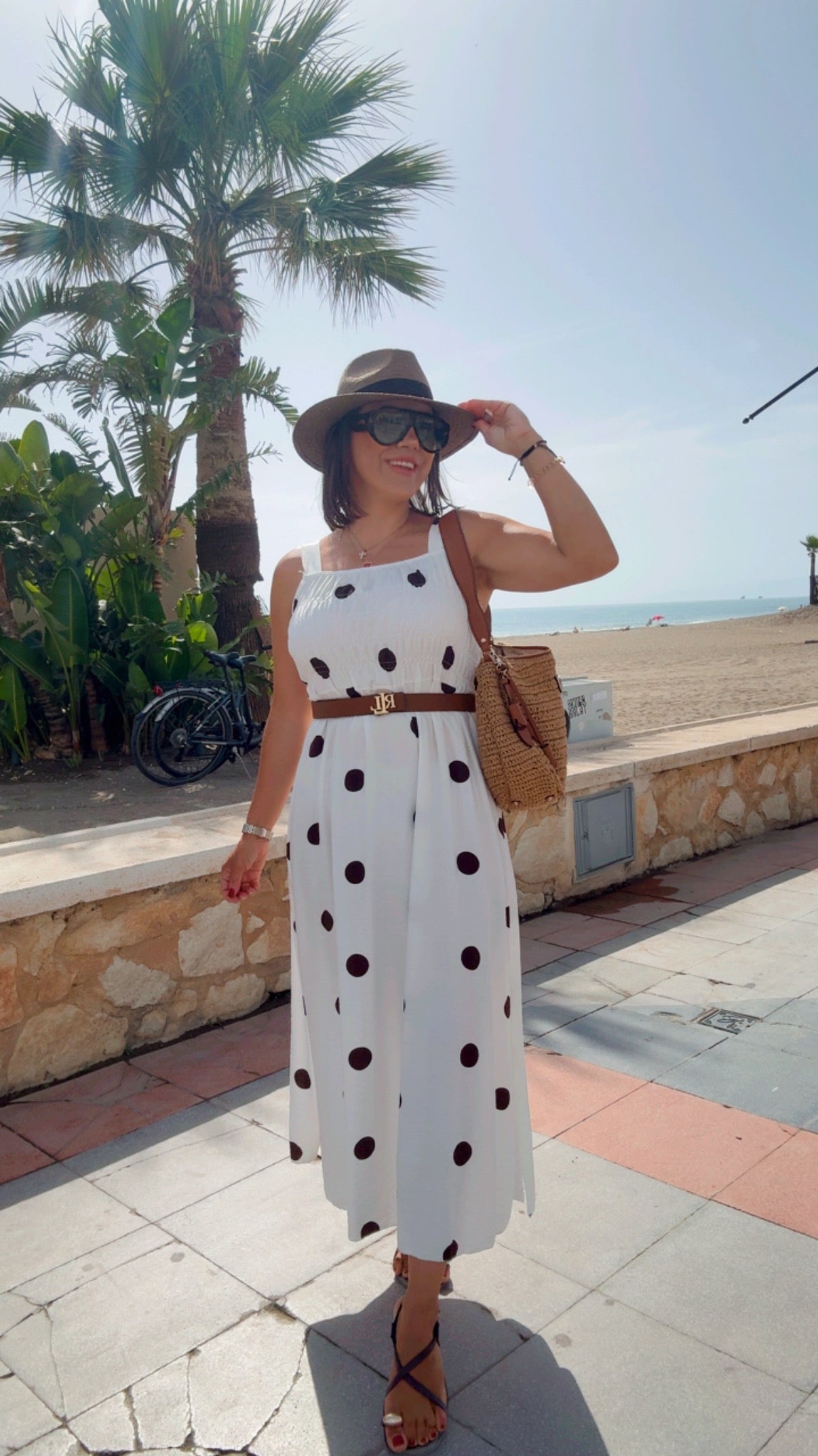 Vestido Maxi Lunar blanco