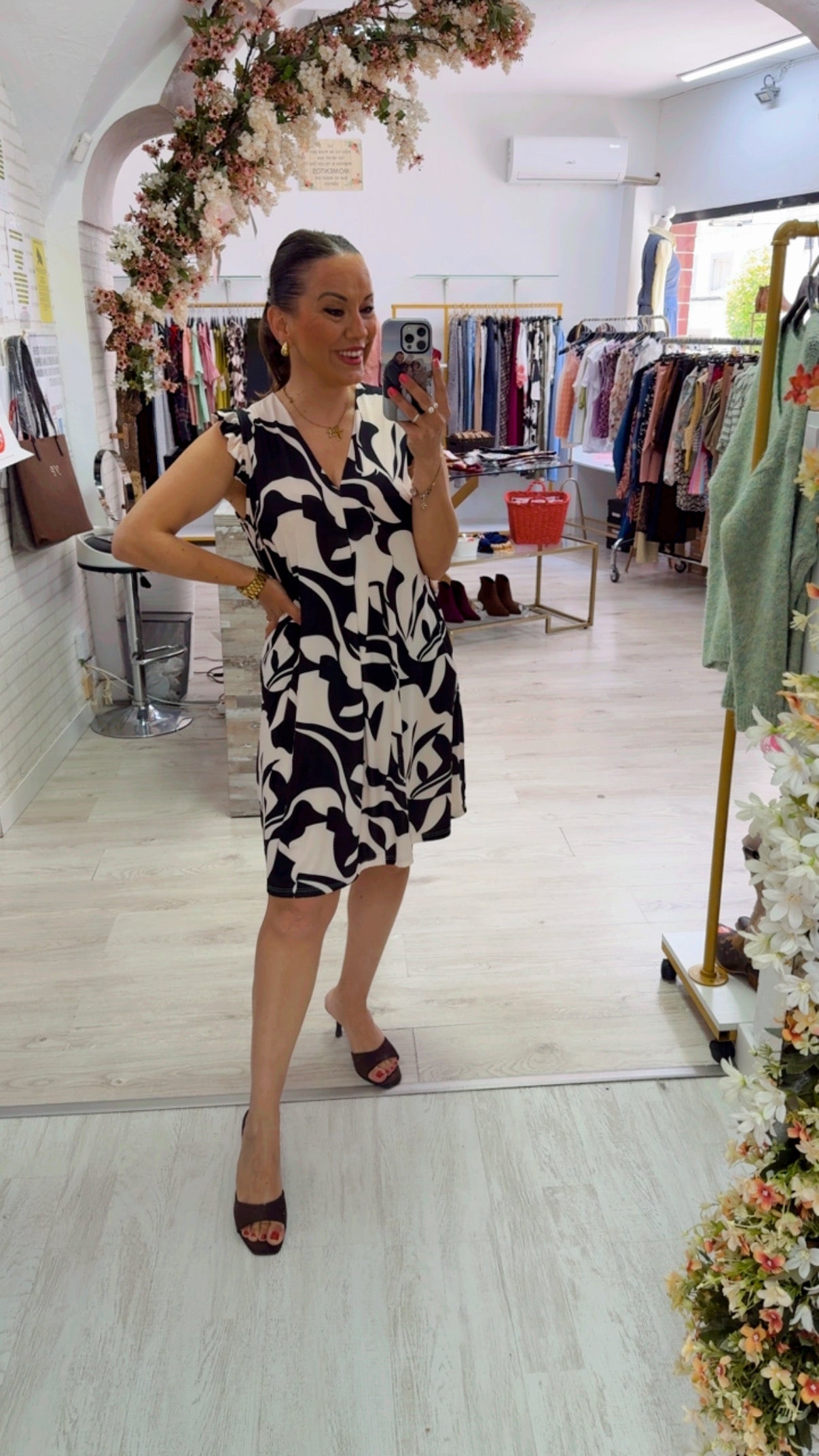 Vestido Punto Seda Negro