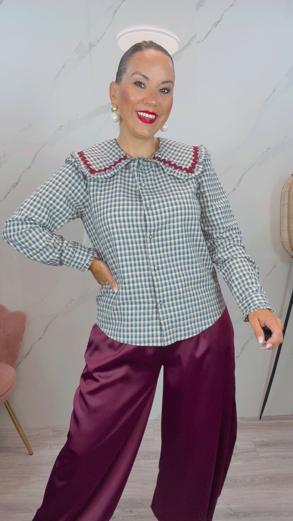Camisa Cuadros Vichy Azul pato