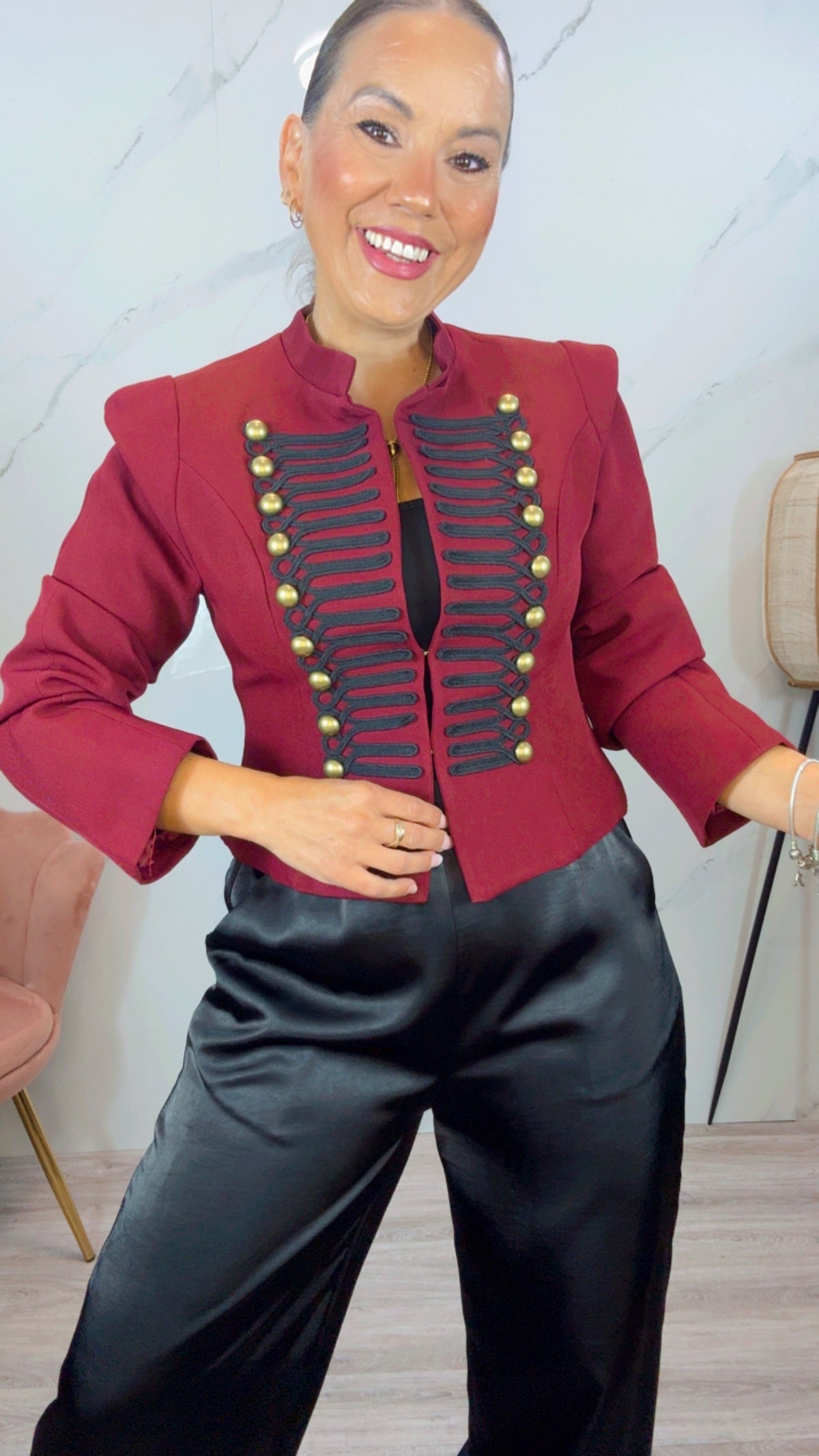 Chaqueta Militar Alma Burdeos