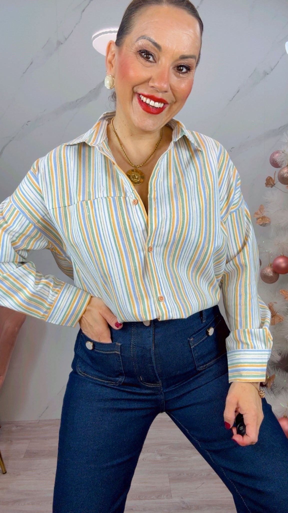 Camisa Rayas Amarilla