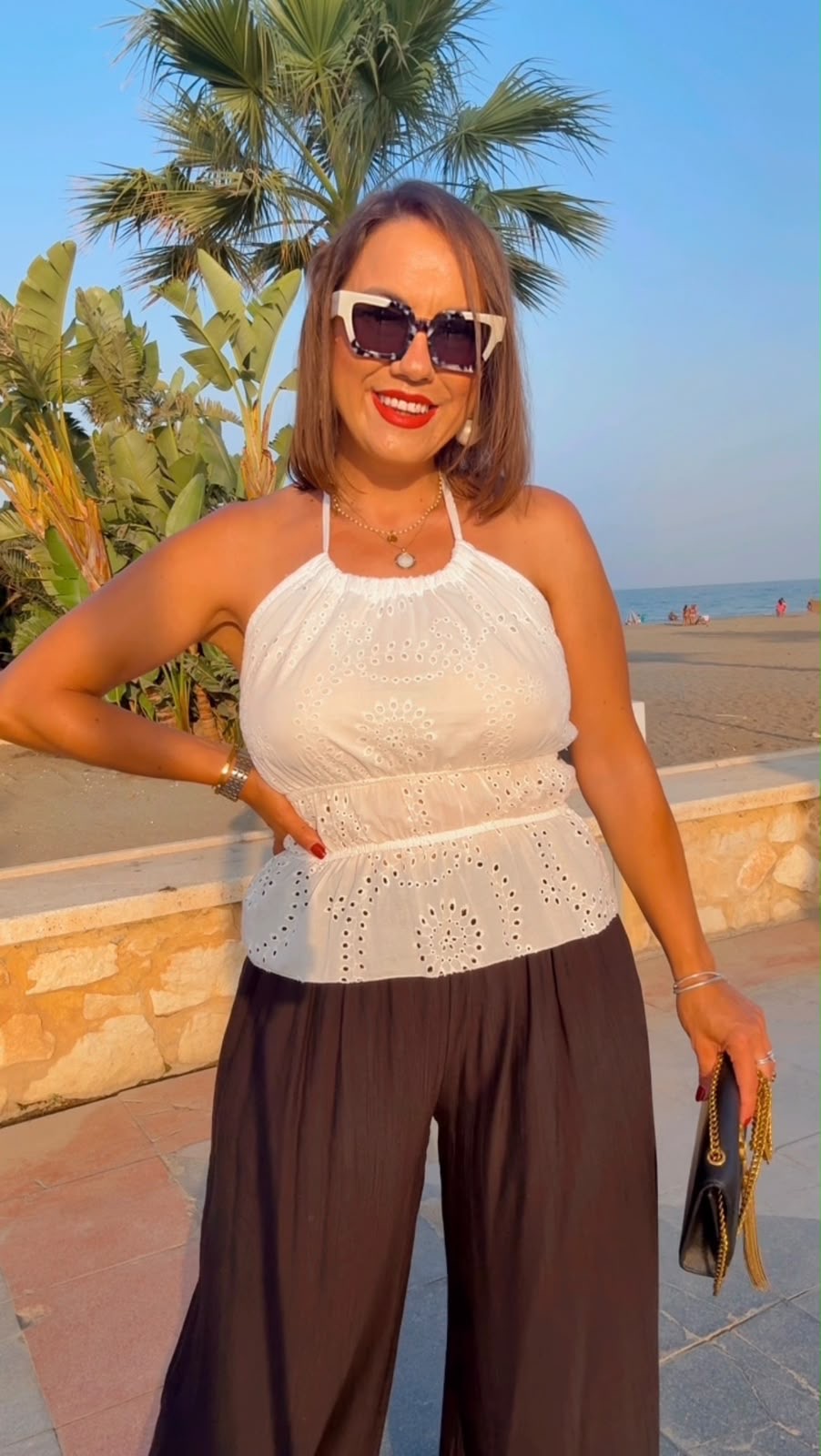 Top perforado Blanco