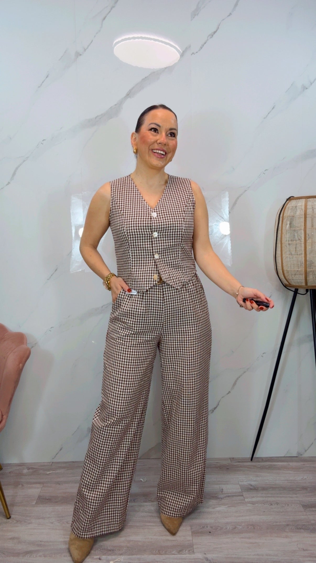 Conjunto Cuadros Vicky Marrón  chocolate