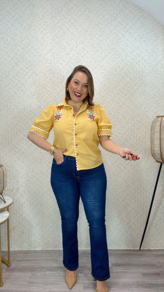 Camisa Jardín Ocre