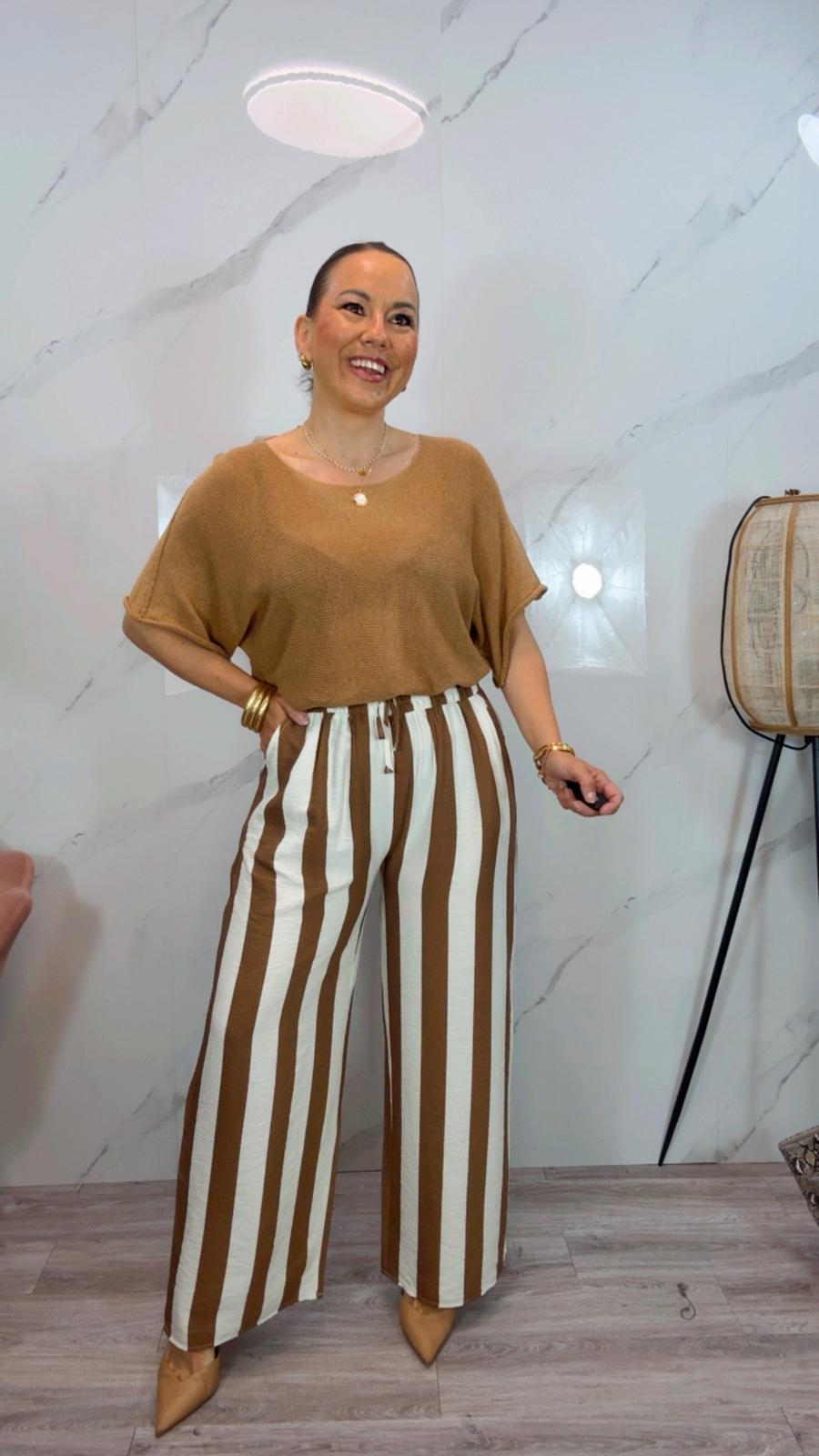 Pantalón Rayas Marrón