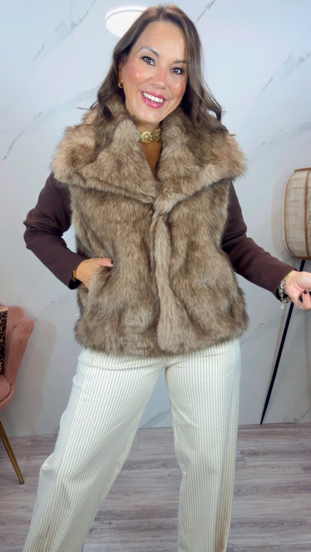 Chaleco de Pelo Camel