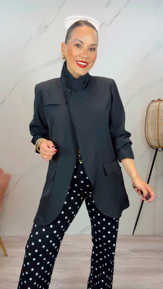 Chaqueta Cruzada Negra