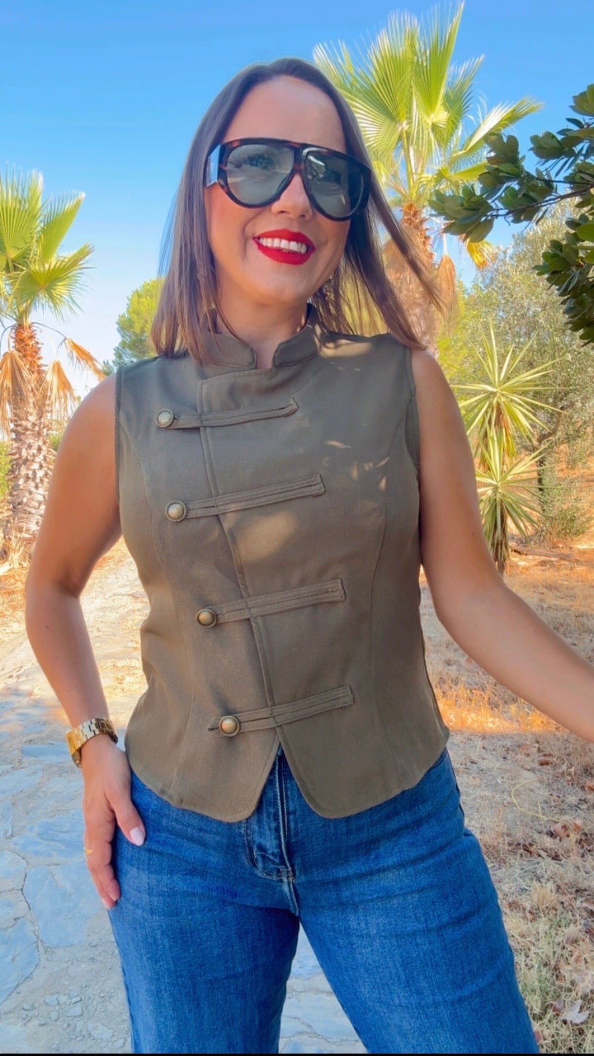 Chaleco Militar Verde Caza