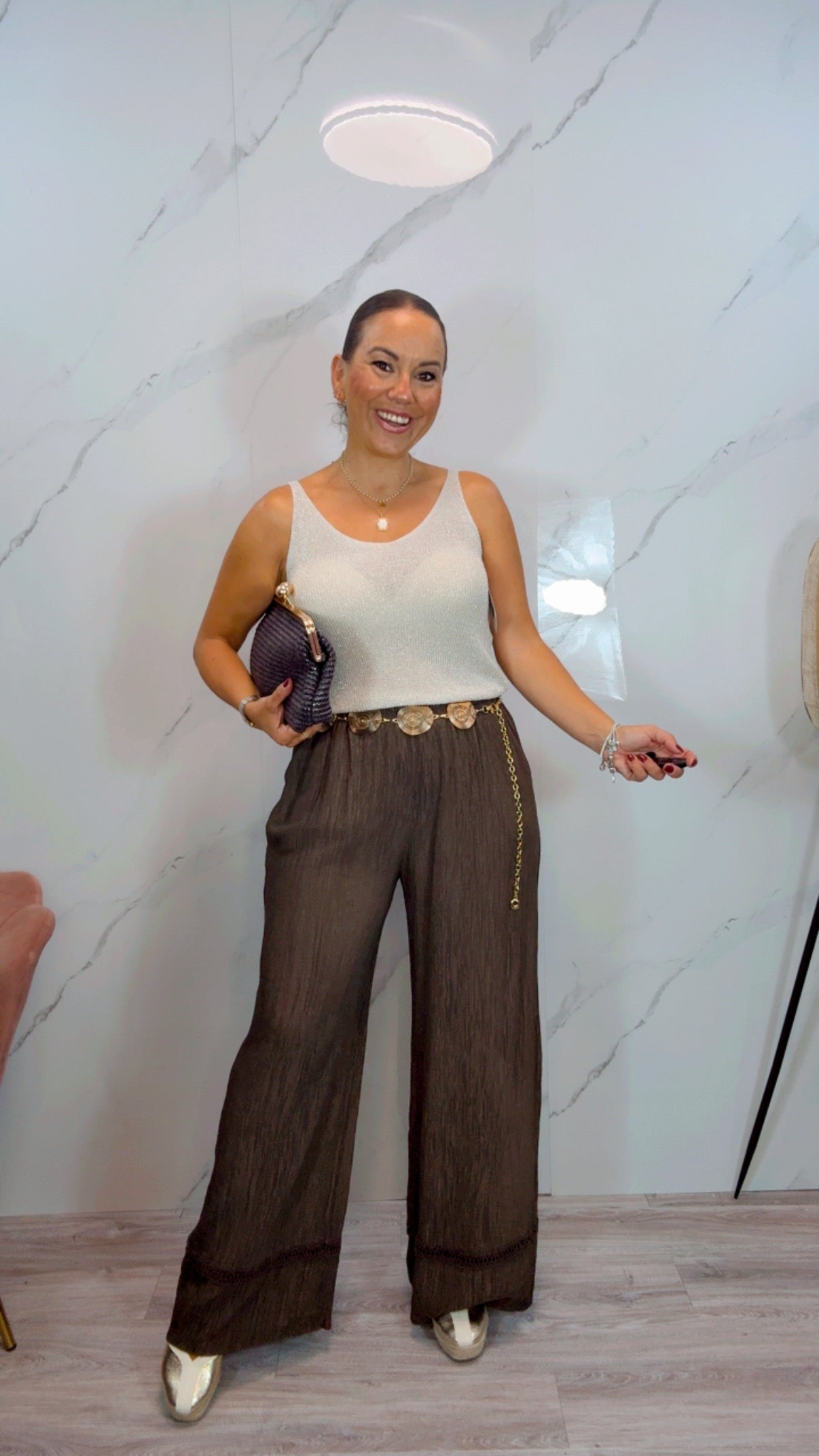 Pantalón Cenefa Marrón