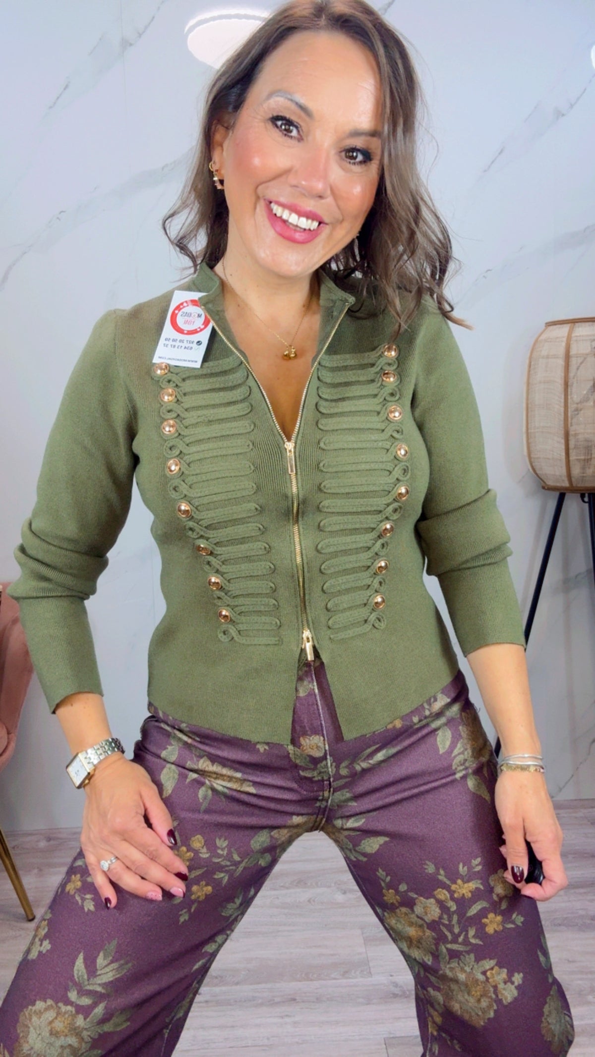 Chaqueta Punto Militar Verde Caza