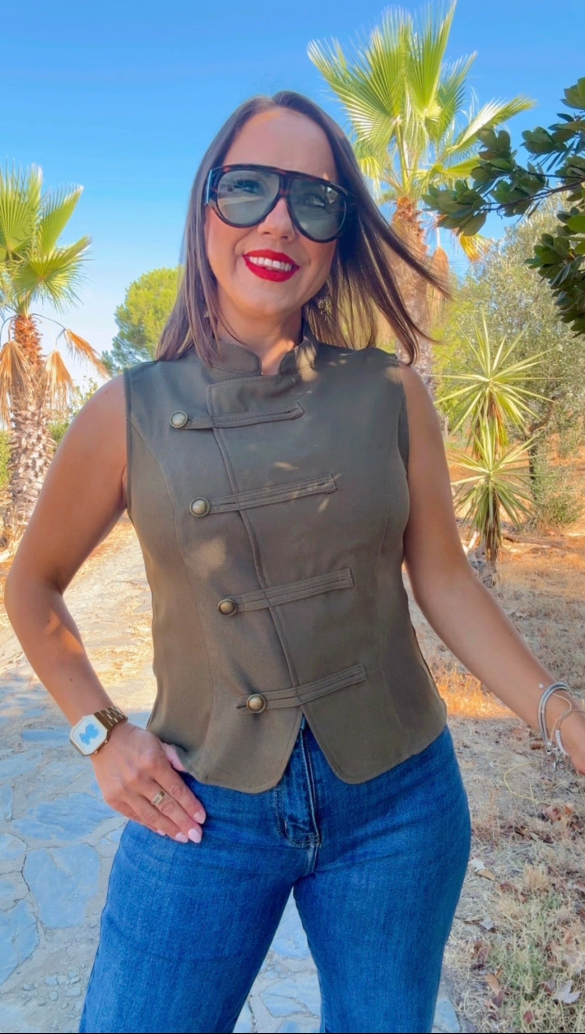 Chaleco Militar Verde Caza