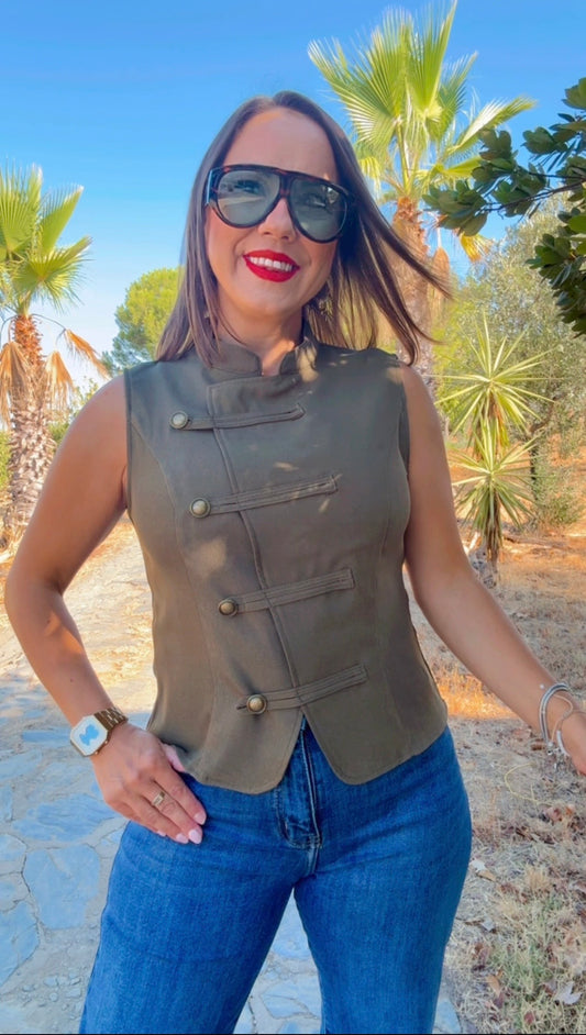 Chaleco Militar Verde Caza