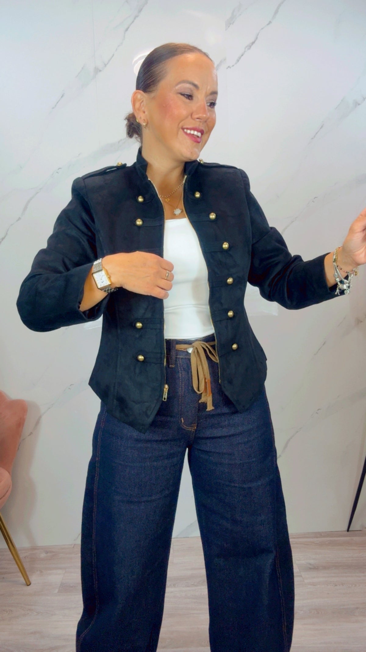 Chaqueta Antelina Negra