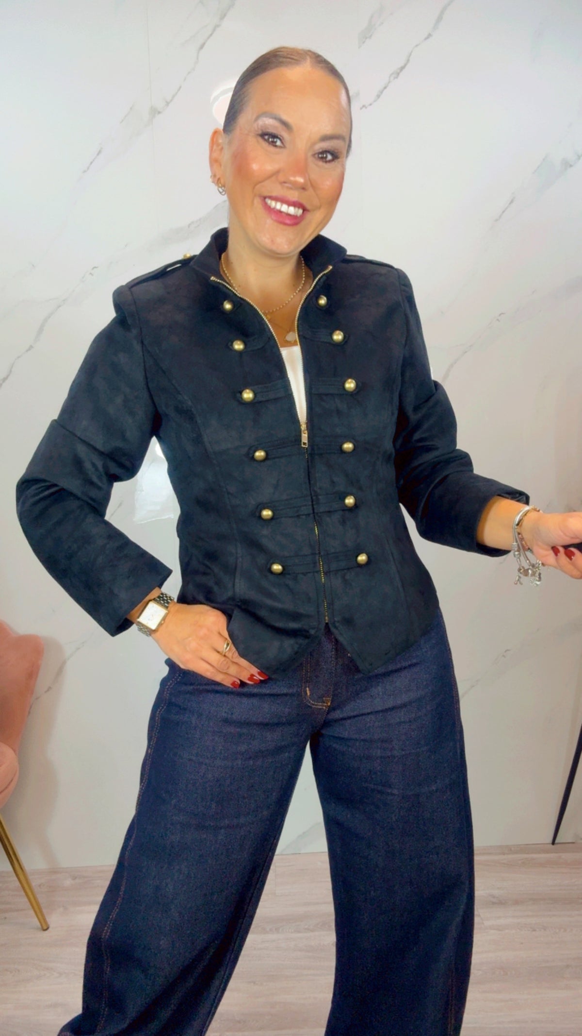 Chaqueta Antelina Negra