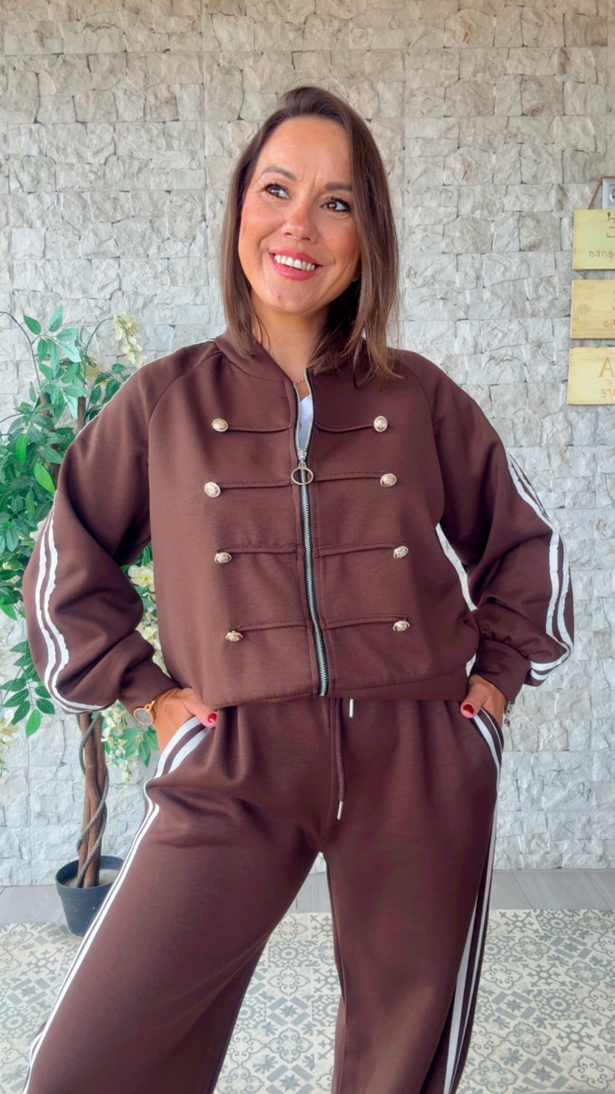 Conjunto chándal militar Marrón
