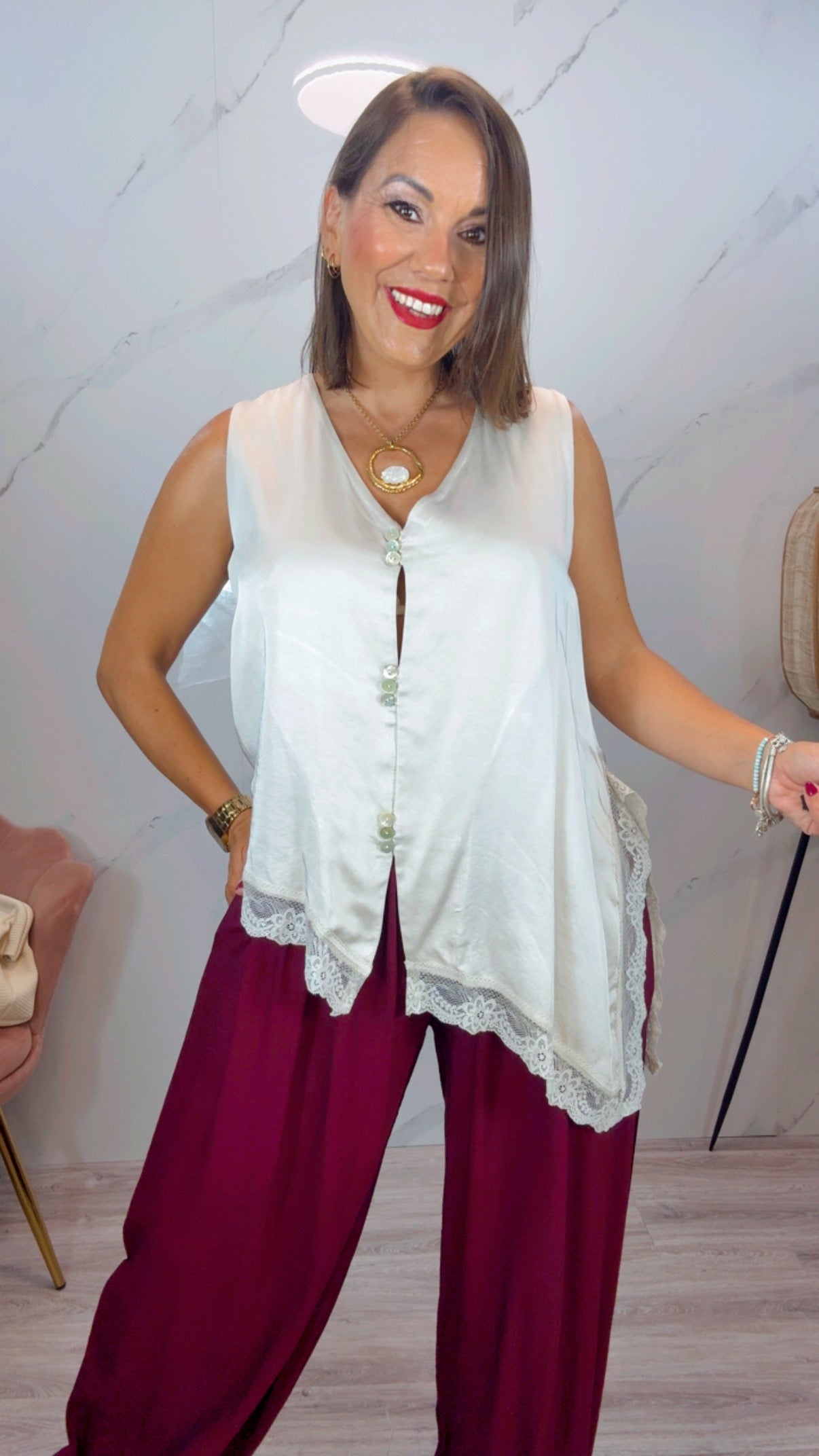 Top Lencero Marfil