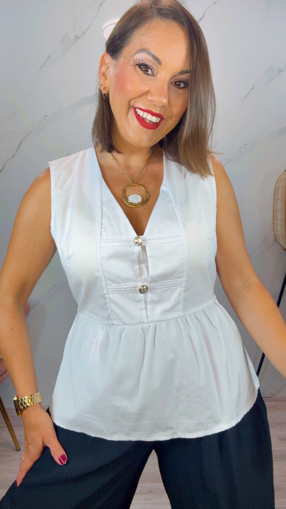 Top Militar Blanco