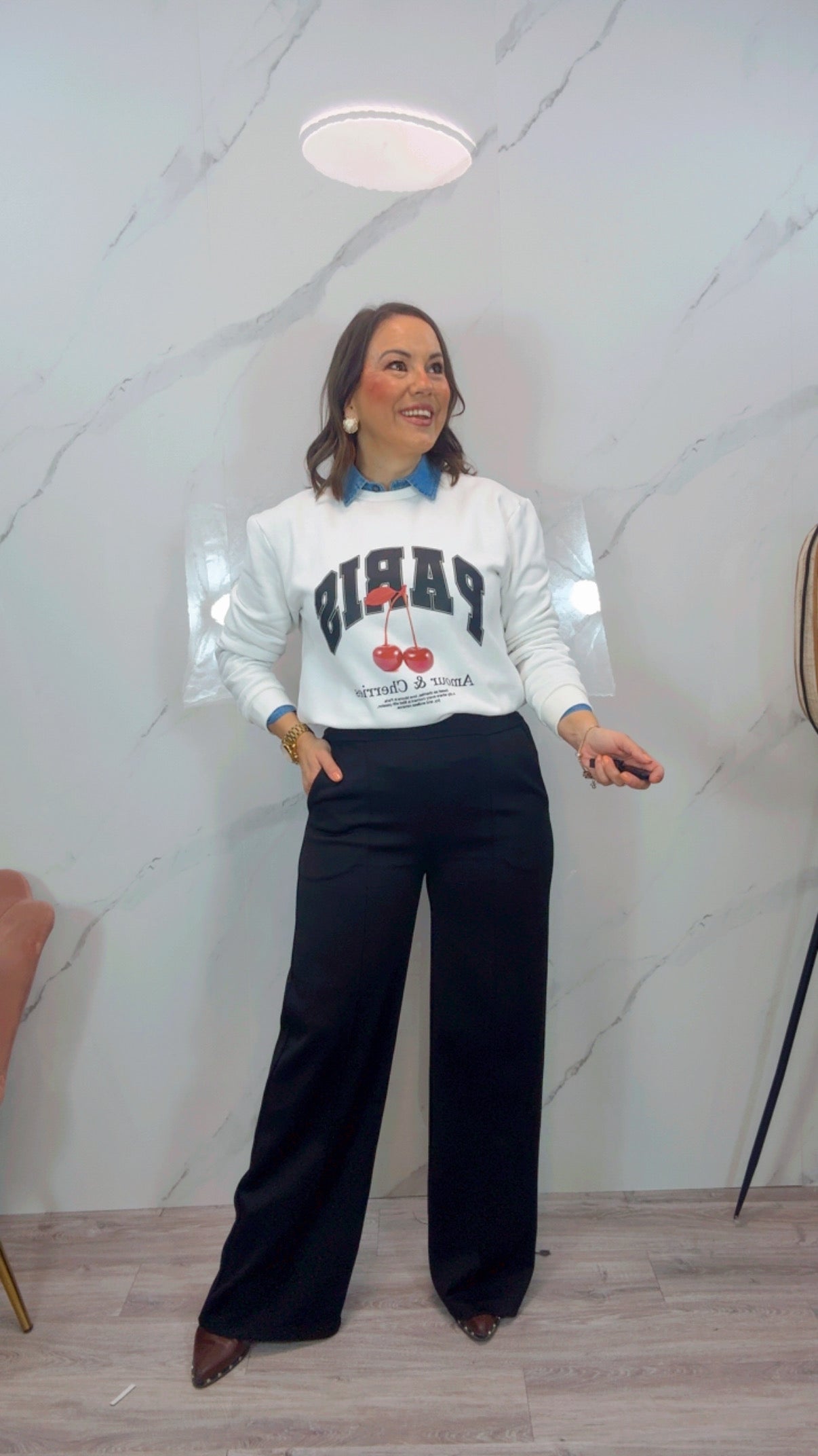 Pantalón Sport negro punto