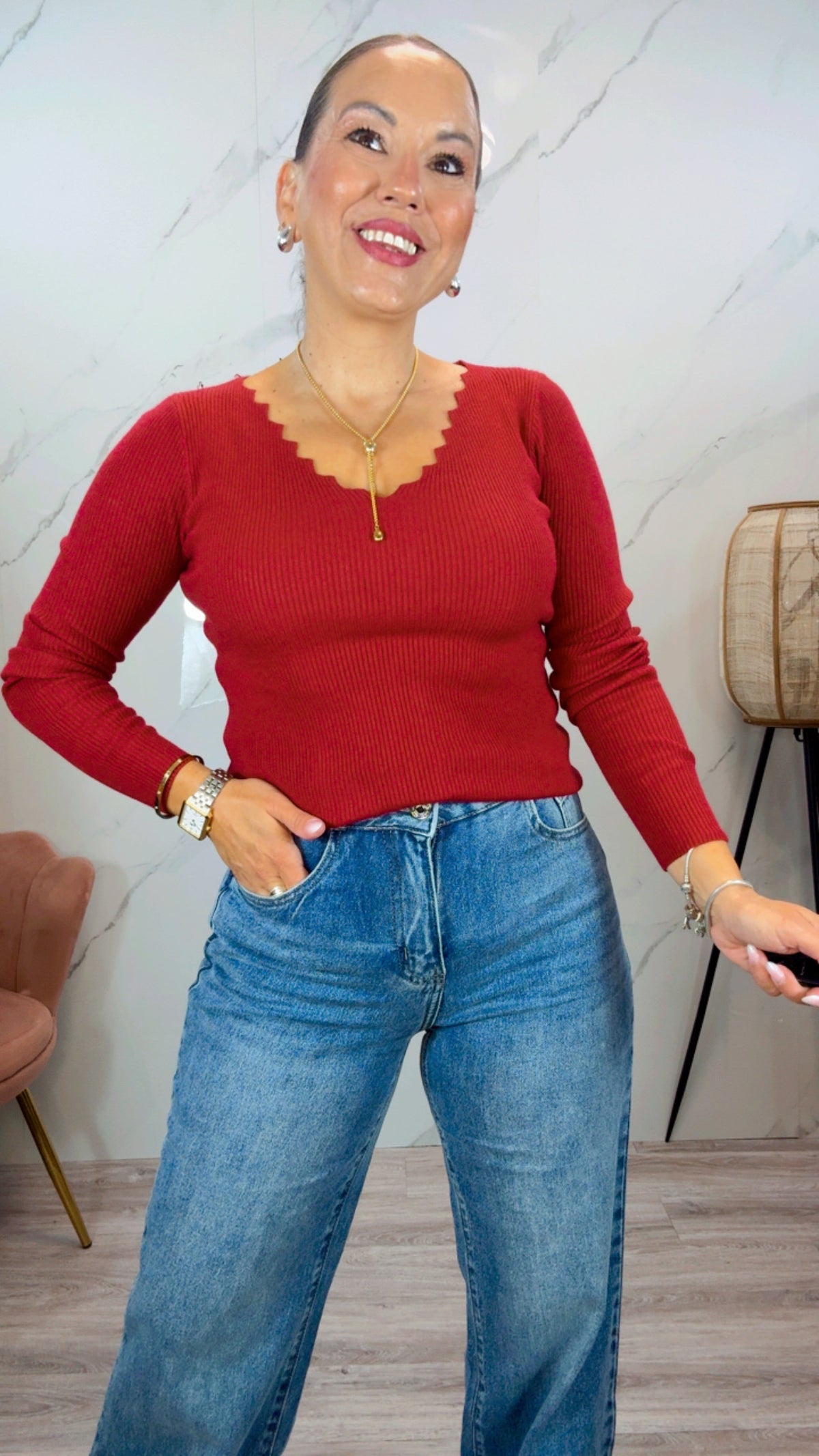 Jersey pico Ondas Rojo