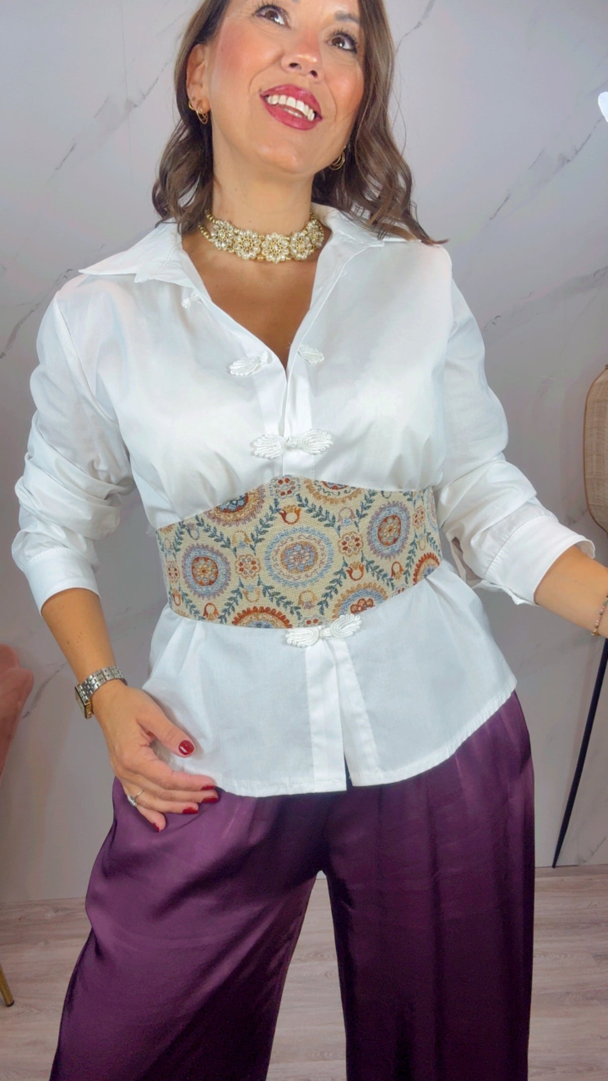 Fajín estampado berenjena