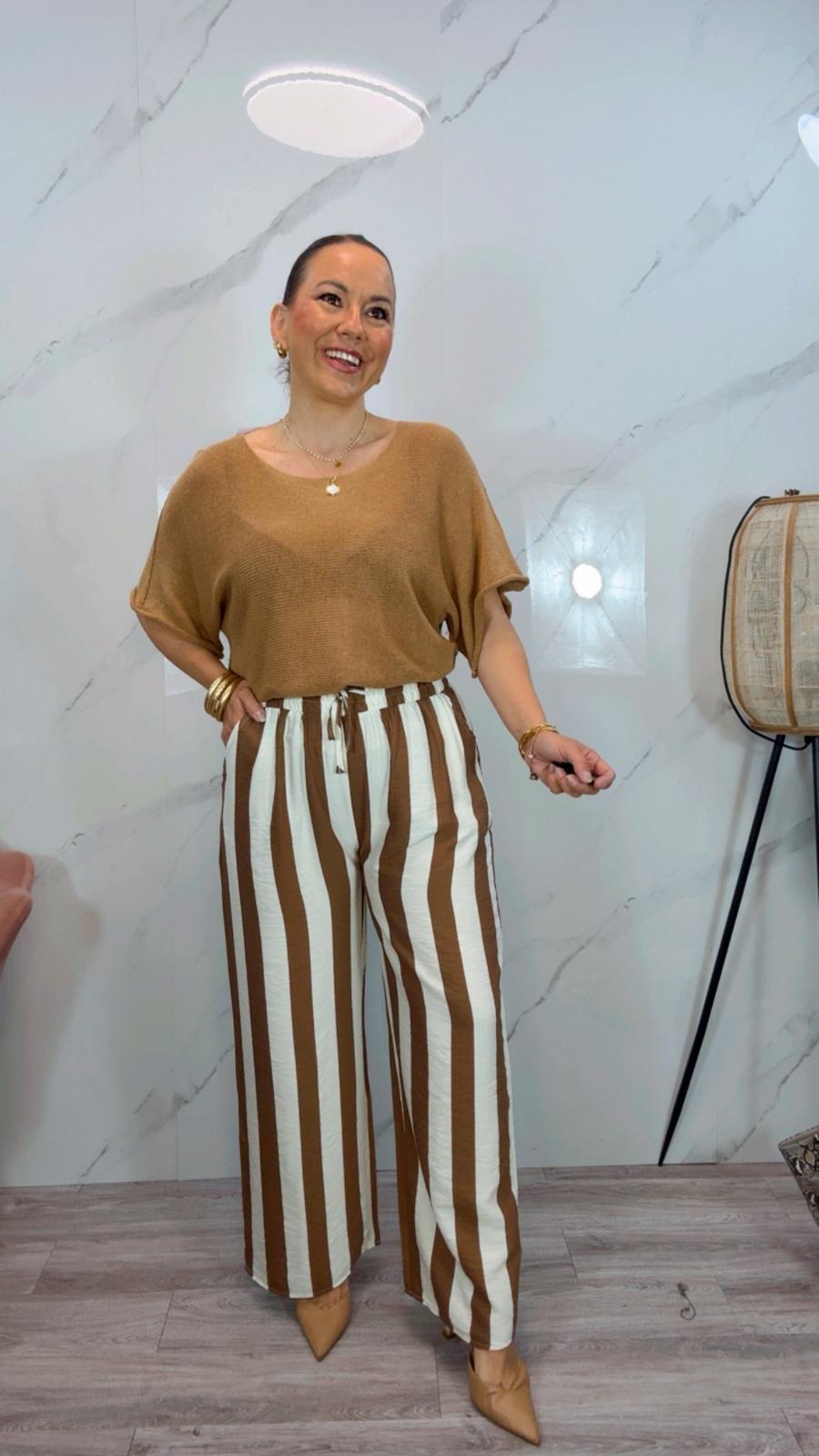 Pantalón Rayas Marrón