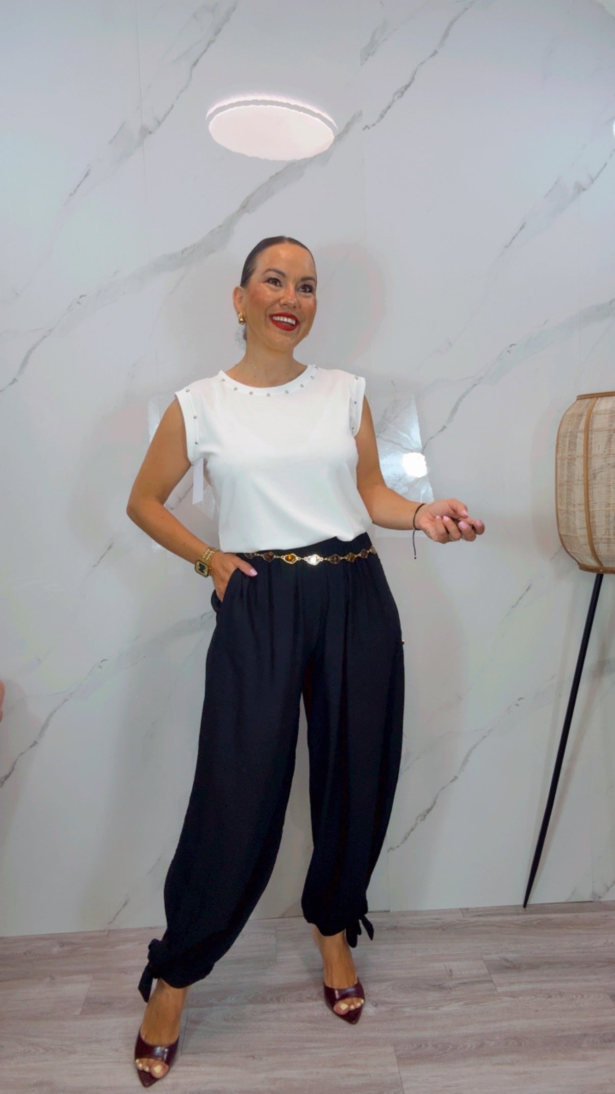 Pantalón Bombacho Lazo negro