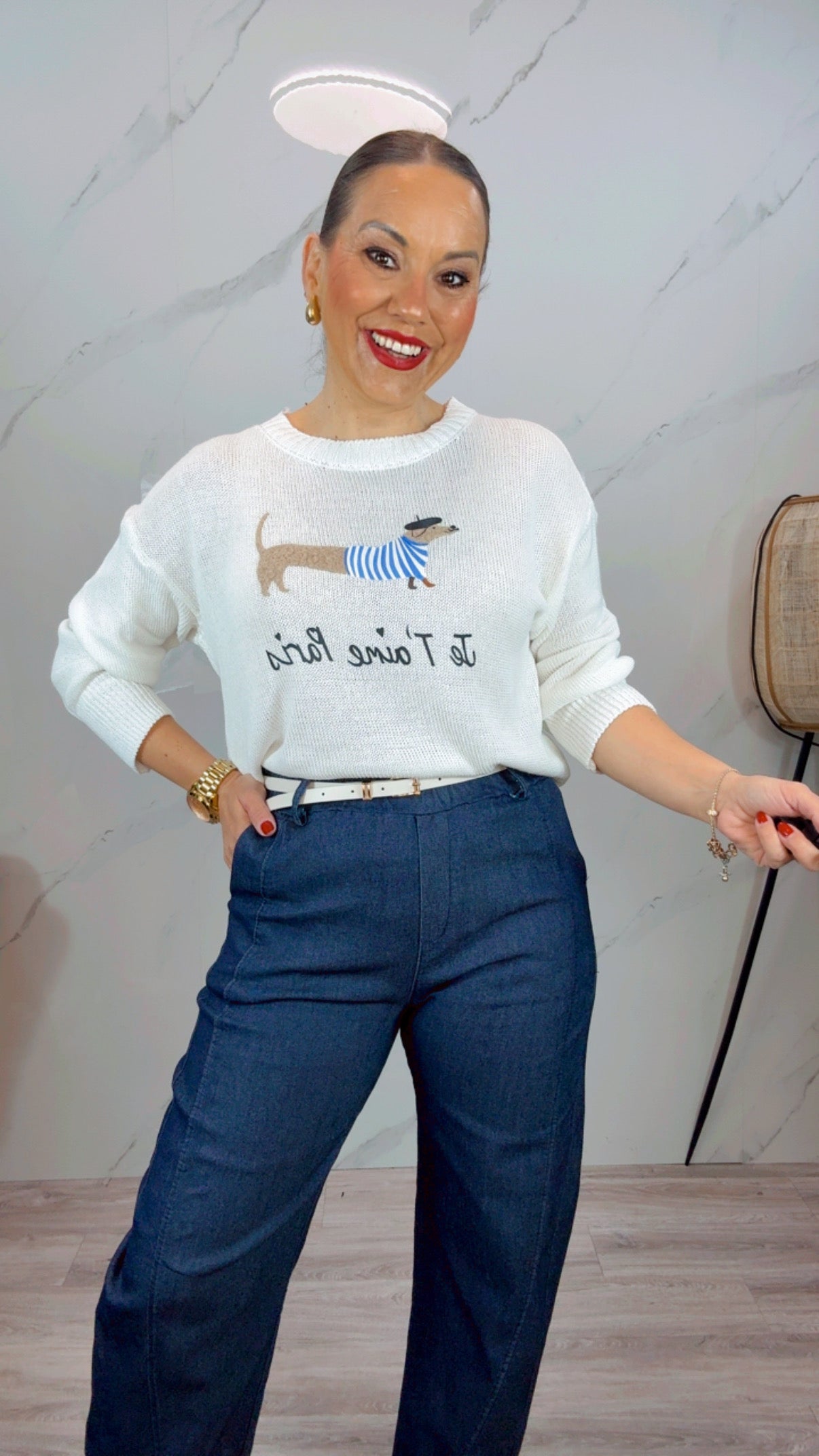 Jersey Hilo Perro blanco