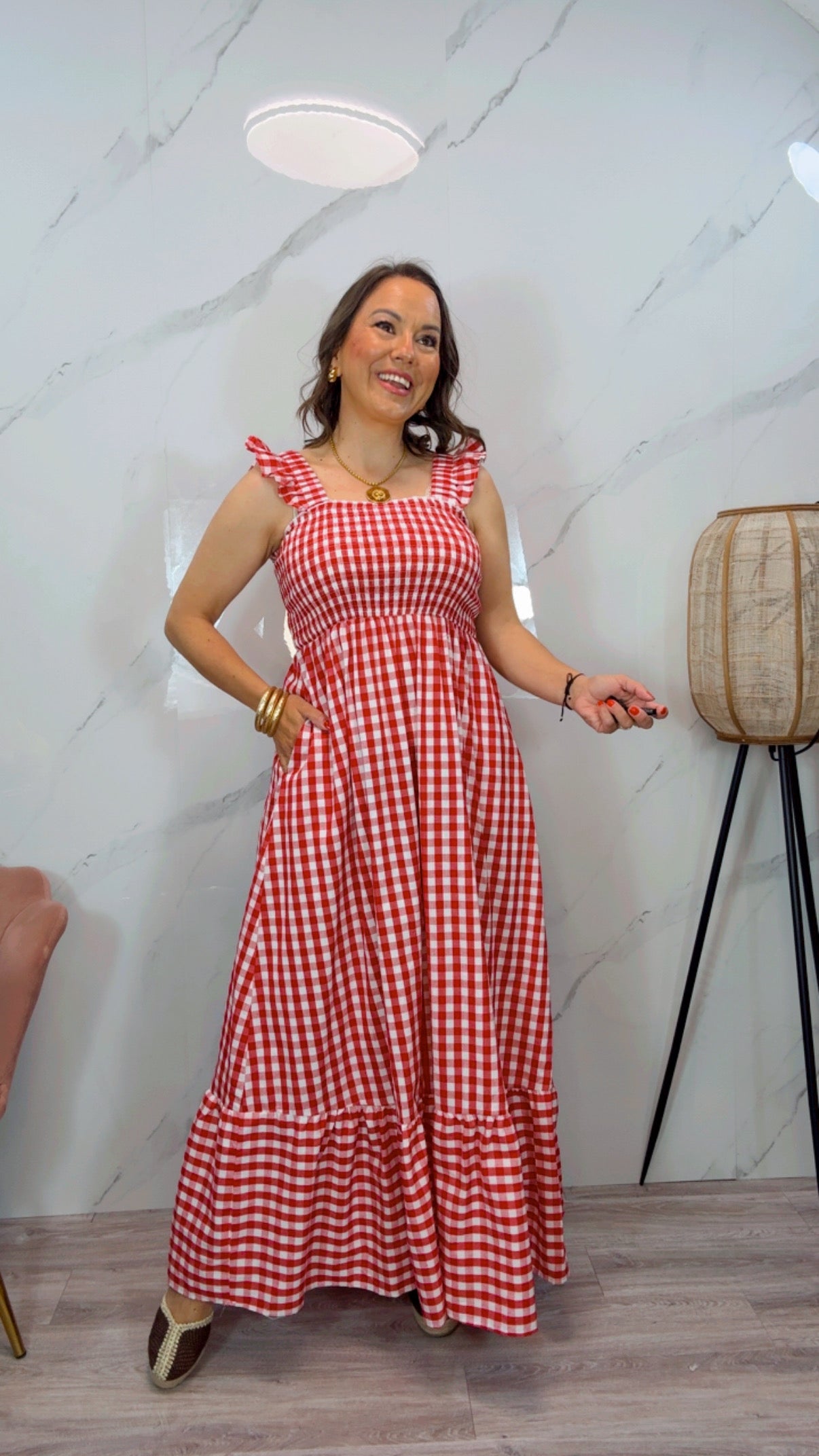 Vestido Cuadro vichy rojo