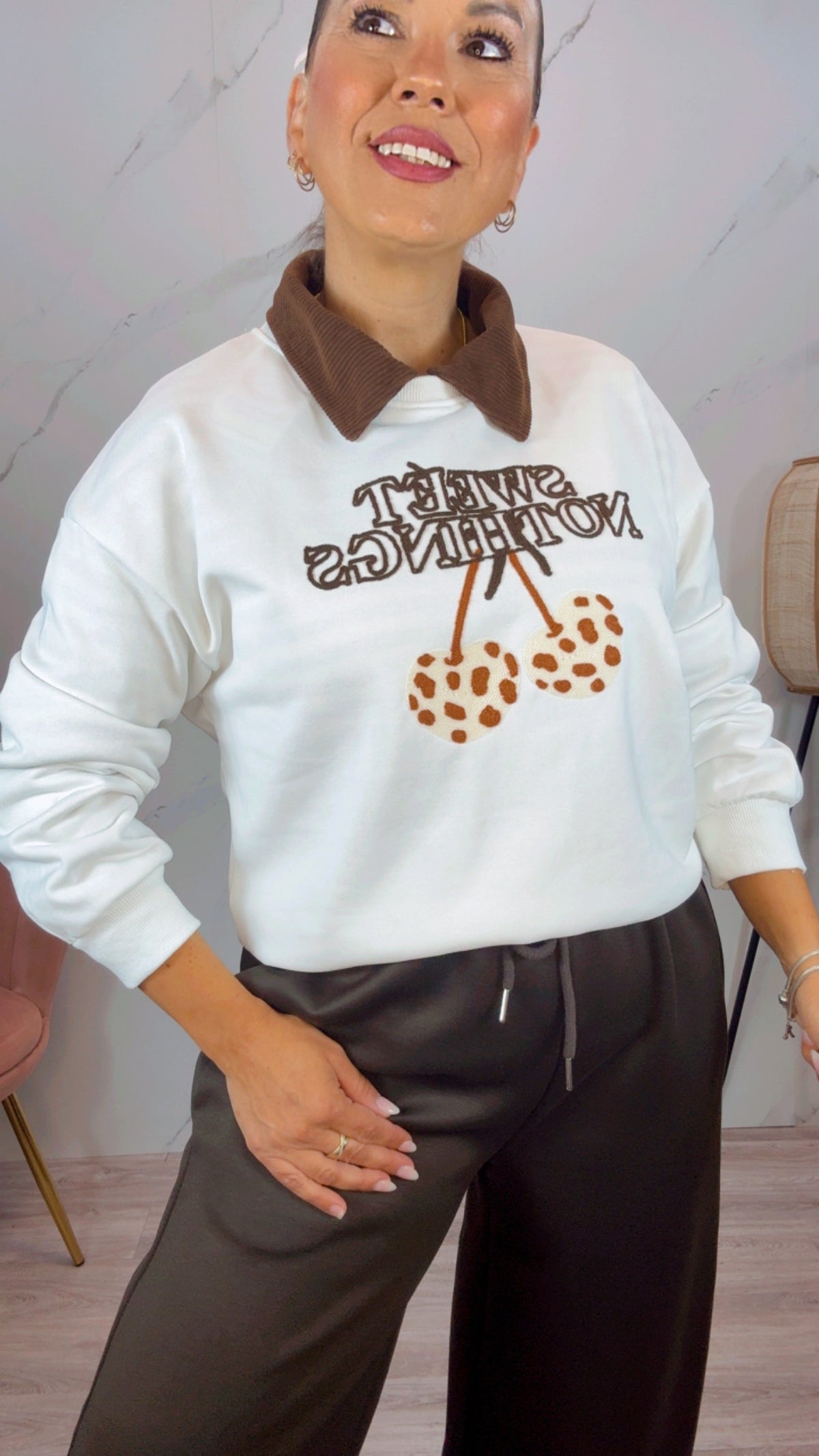 Sudadera Cereza Blanca