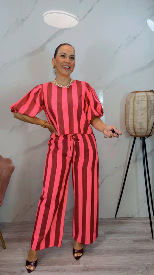 Conjunto Nerea Burdeos y Rosa